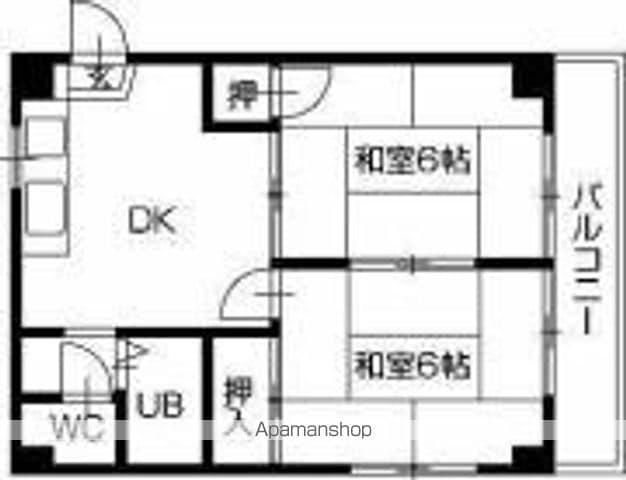 メゾン宝(2DK/3階)の間取り写真