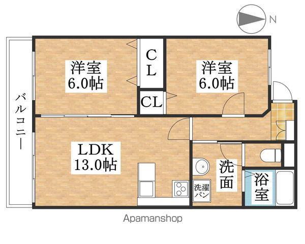 スカーラ江向(2LDK/3階)の間取り写真