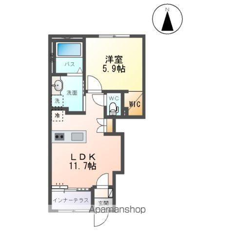 フェリーチェ・ヒマワリ(1LDK/1階)の間取り写真