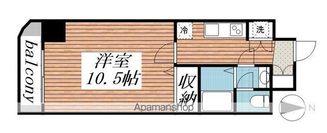 ウイングパーク(1K/2階)の間取り写真