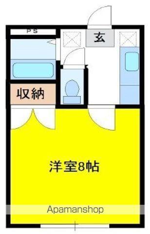 ホワイトコート前九年C(1K/2階)の間取り写真