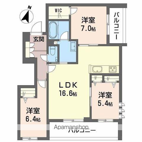プレミアス大濠西(3LDK/2階)の間取り写真