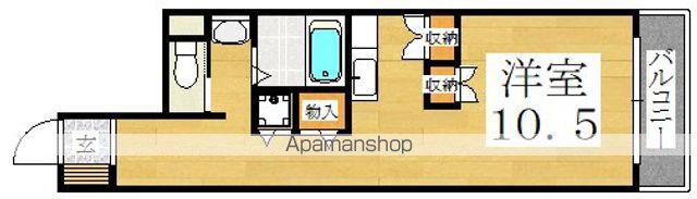 シャングリラ(ワンルーム/5階)の間取り写真