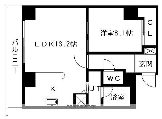 HK大通ハイム(1LDK/4階)の間取り写真