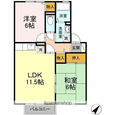 エミネンス白銀(2LDK/2階)の間取り写真