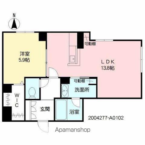 ザルツラーデン鳥飼Ⅱ(1LDK/1階)の間取り写真