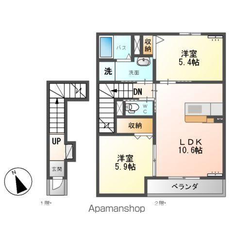 ビューコート(2LDK/2階)の間取り写真