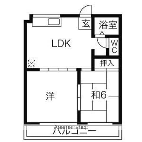 グリーンハイツ(2DK/1階)の間取り写真