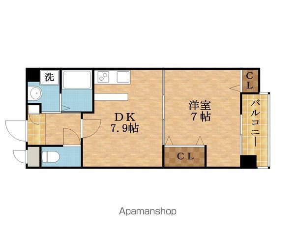 カサデラフェリシダ(1DK/4階)の間取り写真