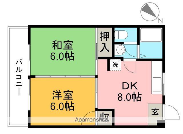 リバープール桟四(2DK/2階)の間取り写真