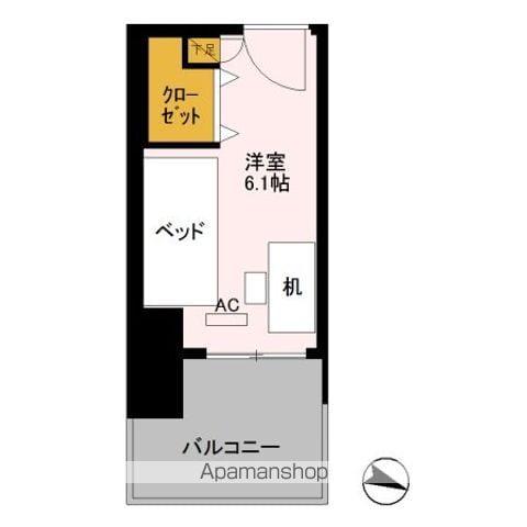 ロイヤルパークスER万代 SHARE万代(ワンルーム/3階)の間取り写真