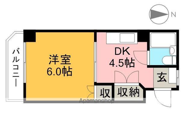 永国寺ハイツ(1DK/2階)の間取り写真