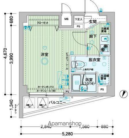 メインステージ板橋志村(1K/4階)の間取り写真