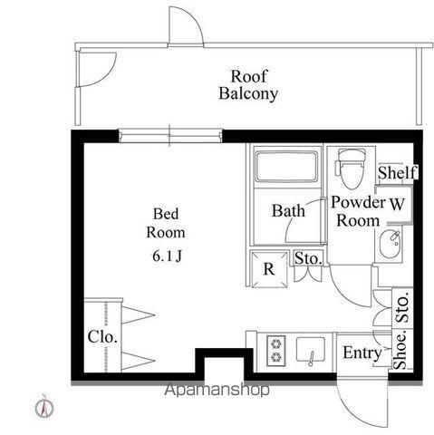 ミリアレジデンス品川中延(ワンルーム/4階)の間取り写真