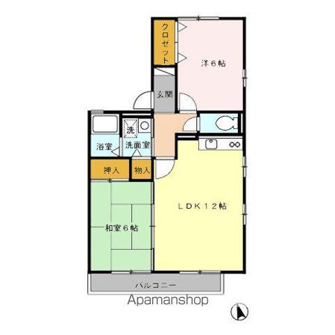 サクセス岩崎台(2LDK/1階)の間取り写真