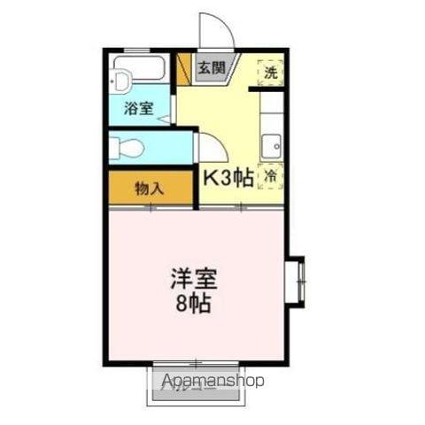 ライトハウス Ⅲ(1K/1階)の間取り写真