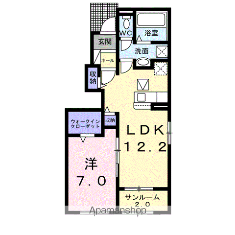 レジデンス プリュⅥ(1LDK/1階)の間取り写真