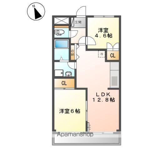 サンライズ・U(2LDK/2階)の間取り写真