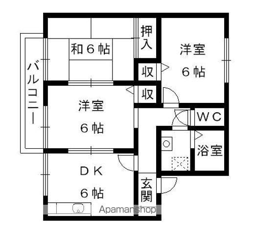 グランシャリオ(3DK/2階)の間取り写真