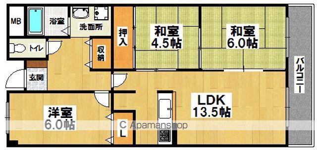 レジデンス赤阪(3LDK/3階)の間取り写真