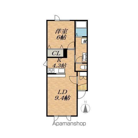 ラフィーネA(1LDK/2階)の間取り写真