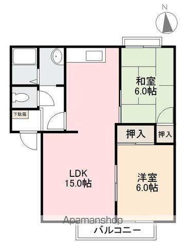 ハイム円座(2LDK/2階)の間取り写真