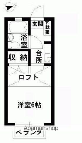 カーサグランデ(1K/2階)の間取り写真