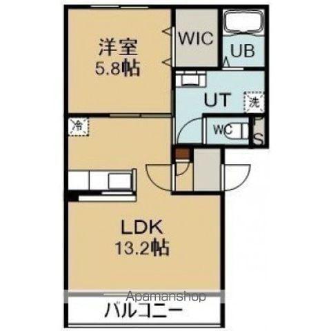 メゾンカメリア(1LDK/4階)の間取り写真