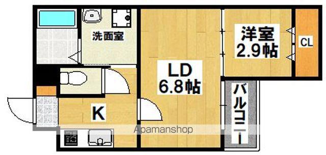 ジーイーシス(2K/2階)の間取り写真