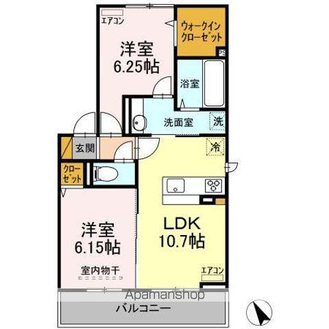 サニーハイム(2LDK/3階)の間取り写真