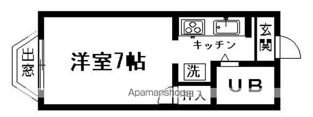 パークサイドワタリ(ワンルーム/2階)の間取り写真