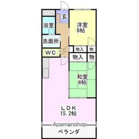 第二メゾン上山(2LDK/1階)の間取り写真