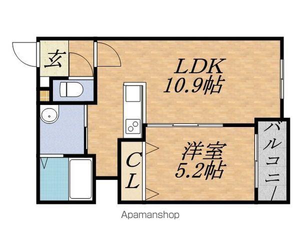 CACAO円山(1LDK/5階)の間取り写真