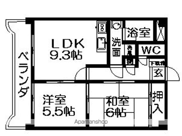 マンションベルエア(2LDK/2階)の間取り写真