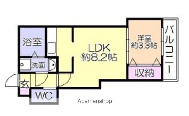 レイナス花絣(1LDK/1階)の間取り写真
