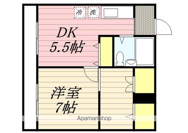 グリーンモア(ワンルーム/2階)の間取り写真