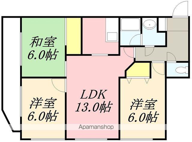 ロクゴーリーブル五稜郭(3LDK/4階)の間取り写真