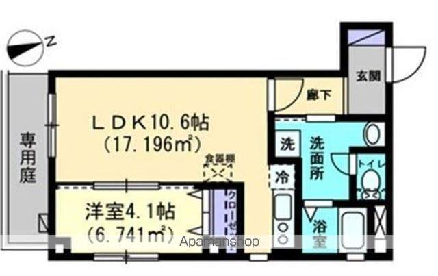 プレミール亀岡(1LDK/1階)の間取り写真