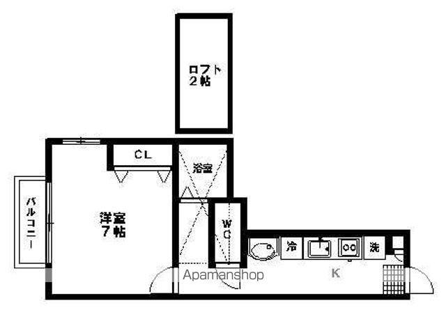 アイビー(1K/2階)の間取り写真