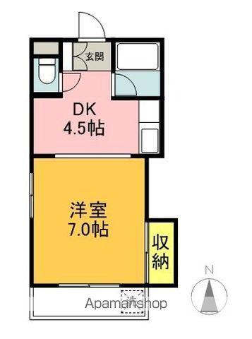 第2メゾン北川(1DK/2階)の間取り写真