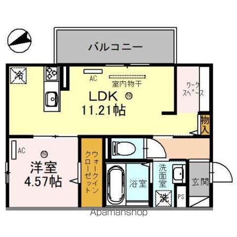 ロウレル(1LDK/3階)の間取り写真