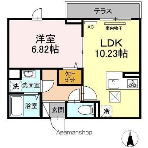 エクセリア中村北(1LDK/1階)の間取り写真