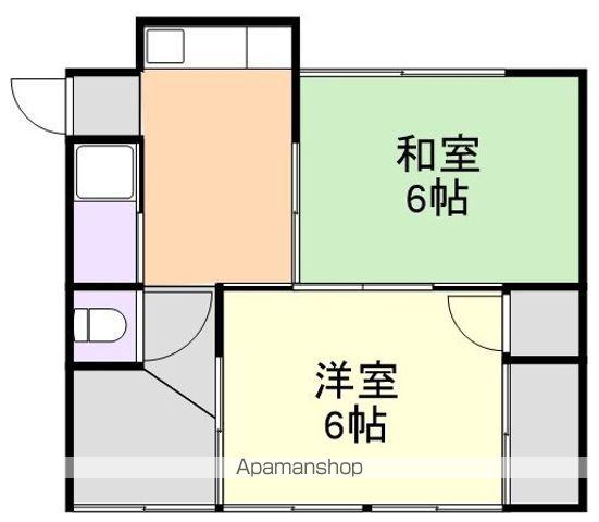 鹿児島本線 八代駅 徒歩38分 1階建 築54年(2K)の間取り写真