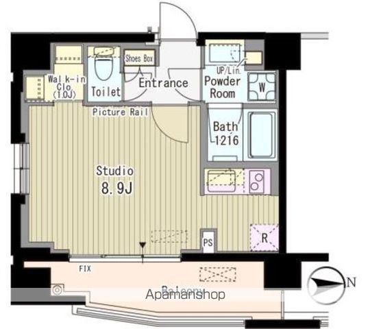 ルーエ渋谷神山町(1K/8階)の間取り写真