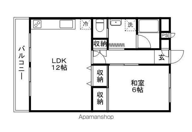 宮尾ハイツ(1LDK/4階)の間取り写真