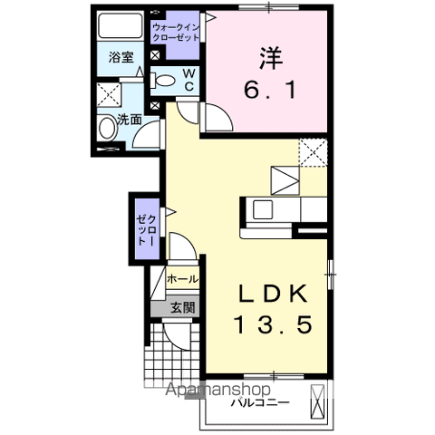 アレーズA(1LDK/1階)の間取り写真