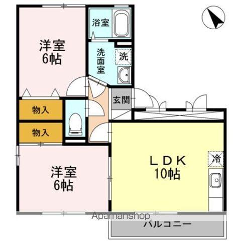 ロイヤルガーデンA(2LDK/3階)の間取り写真