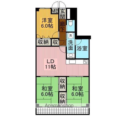 ガーデンパレス山手(3LDK/1階)の間取り写真