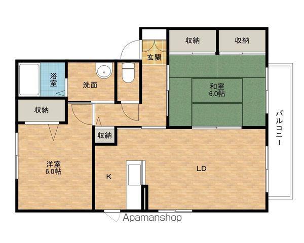 シャンテ葵(2LDK/2階)の間取り写真