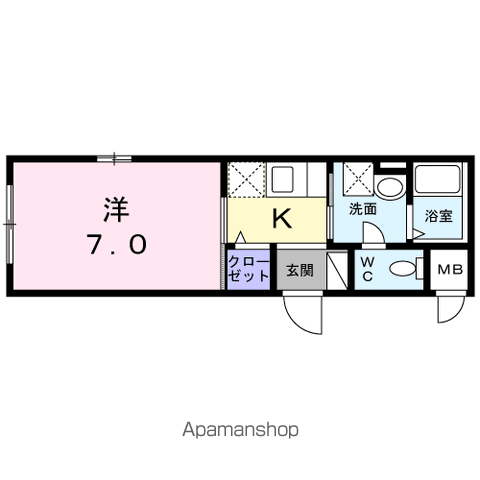 エテルノ西荻(1K/1階)の間取り写真